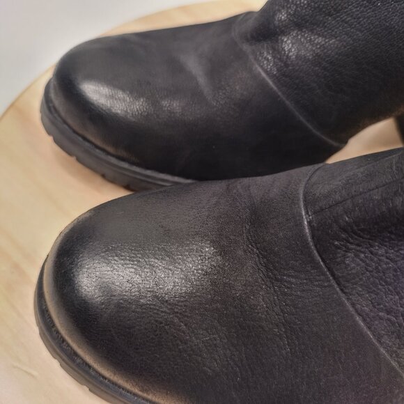 Clarks Artisan Black Leather Ankle Block Heel Boots Booties Women US 7M - Picture 4 of 11